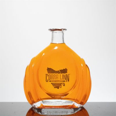 750ml Gin 700ml Spirit Liquor Bottle Whiskey Wine Vodka Glass Bottle Brandy Rum Bottle with Cork Customized Beverage Clear Decal