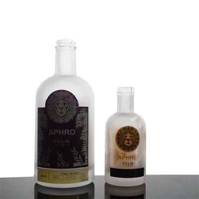 Frosted Glass Bottle Liquor 375ml Whisky Frosted Glass Wine Bottle Vodka Gin Rum Frosted Glass Bottle 50ml Liquor