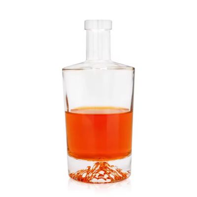 Custom mountain base wine bottles 250ml whisky brandy rum glass bottle liquor spirits glass bottle for vodka gin whiskey