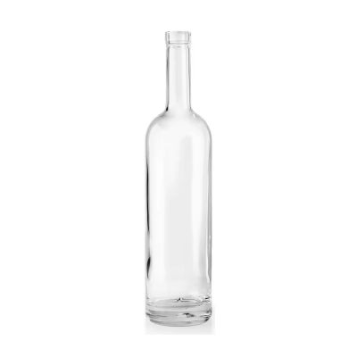 Creative unique spirits custom logo glass bottle for brandy vodka gin high quality transparent whiskey bottles