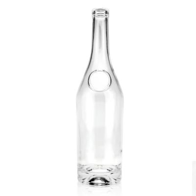 Wine Liquor Glass Bottles Wine Packaging Beverage Cylinder Clear Cork Cap Decal Transparent Crystal White 700ML for Whisky