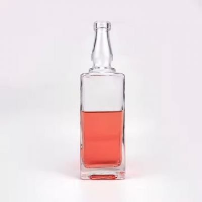 square type vodka bottle 750ml bottles for liquor vodka clear glass vodka bottle