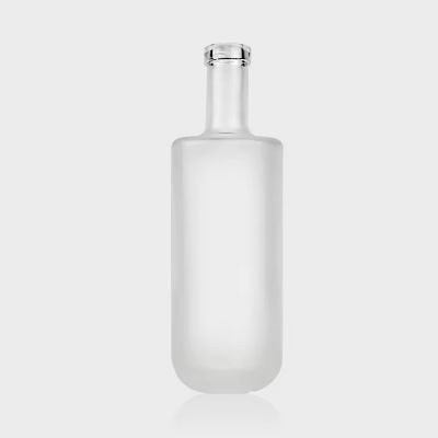 Wholesale Unique Round Clear 375Ml 500Ml 700Ml 750Ml Frosted Glass Bottles For Whisky Vodka Oil Rum Liquor Wine Bottles