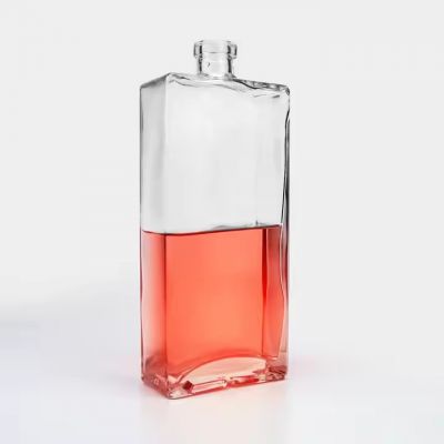 Wholesale hot stamping 770ml empty square vodka whisky bottle liquor glass bottle