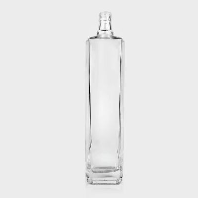 650ml square empty bottles vodka custom logo empty glass liquor bottle fancy vodka bottles