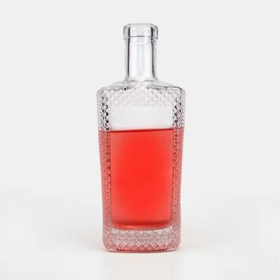 Hot vodka brandy frosted wine glass bottles 700ml glass bottles frosted with cap