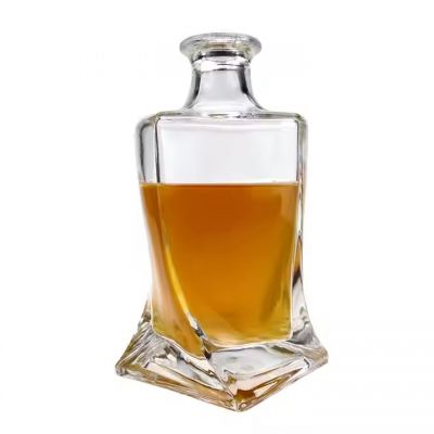 Glass Liquor Bottle 750ml Luxury XO Brandy Whiskey Vodka Unique Glass Bottle