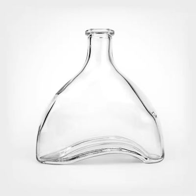 High Quality Custom Super Flint Whiskey Glass Liquor Bottle Cork Crystal 750ml Empty Glass Brandy Bottle