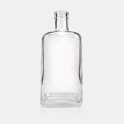 Flat square tequila spirits liquor tequila glass bottle brandy 700ml plug cap bottle wholesale