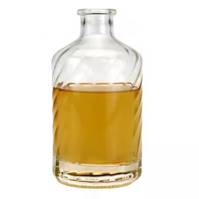 Wholesale Transparent Round 500ml Empty Flint 50cl Glass Liquor Wine Vodka Tequila Bottle With Sealed Cork Lid