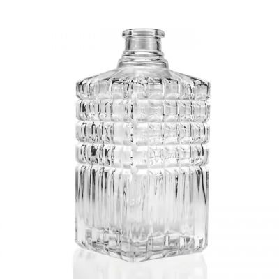 Spirit wine liquor glass bottle 500ml glass wine bottle clear square bottle