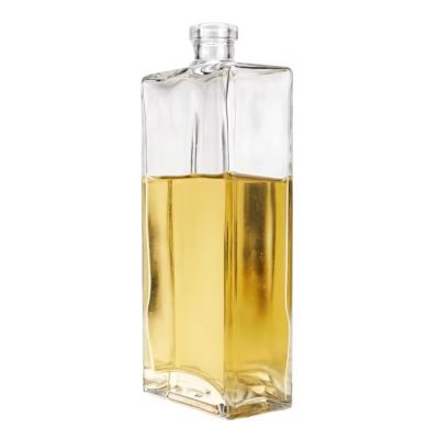 500ml 700ml Glass Liquor Wine Bottle 750ml Rectangular Whiskey Vodka Rum Glass Bottle