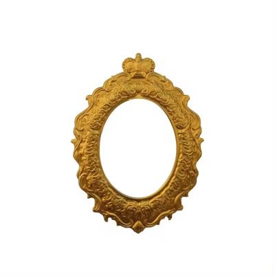 Antique patterned golden aluminum metal label frame