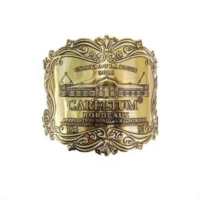 Custom Printing Wine Label Sticker Metal Beverage Waterproof Wine Label Stickers For Custom Size