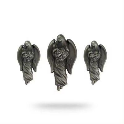 3d metal alloy angel shaped wine candle tea label for bottle