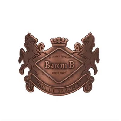 Wholesale Custom 3d Embossed Metal Red Wine Whisky Metal Label Stickers For Bottle Label