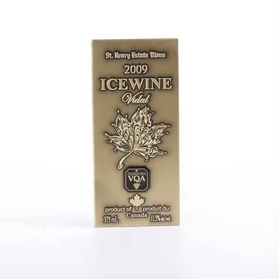 Custom 3D Embossed Liquor Aluminum Wine Whisky Bottle Label Sticker With Self-Adhesive