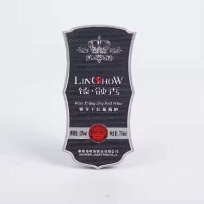 Custom Printing Metal Gold Plate Logo 3d Embossed Private Wine Bottle Label Sticker
