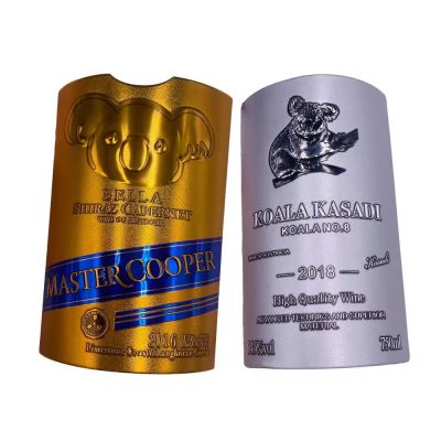Custom Printed Waterproof Bottle Sticker Wine Label Deluxe 3d Embossed Logo DIY Aluminum Metal Crafts wine labels for bottles