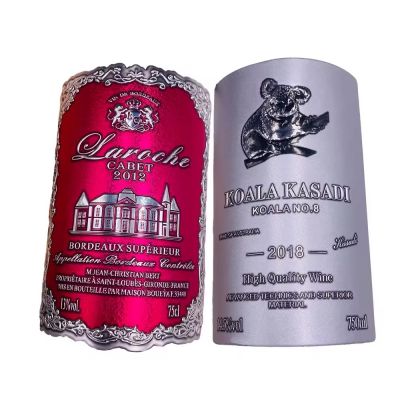 Luxury Matte Black Hot stamping foil golden embossed writing label DIY wine bottle sticker 3D label for Bottles wine label