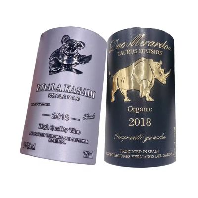 Customized Gold Silver Black Perfume Design Aluminum Metal Crafts Embossed Logo Stickers Waterproof Stickers Labels Private Wine