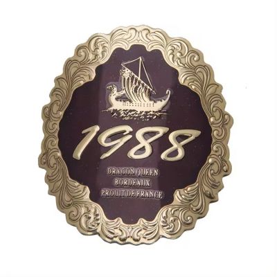 Aluminum permanent metal sticker label waterproof metal wine sticker label sticker