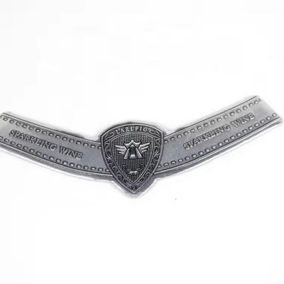 Hot Sale High quality embossed sticker brand wine label Personalization Silver metallic labels