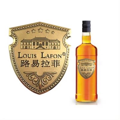 OEM ODM custom logo printing embossed self-adhesive golden wine raised labels