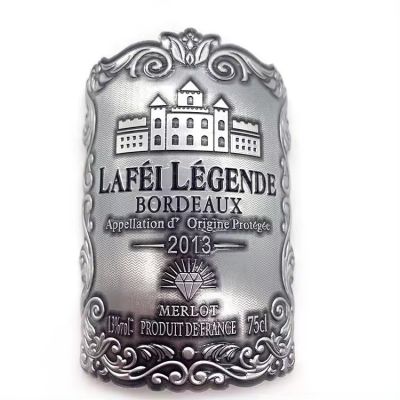 hot selling wedding custom vintage metal wine label sticker