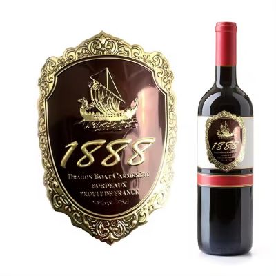 black foil printable adhesive metal craft private gold foil embossment wine label