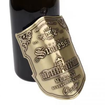 Factory Price Professional Aluminium Gold Foil Custom Logo Red Wine Label Printing
