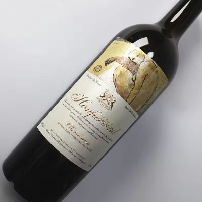 High Quality Elegant Adhesive Sticker Printing Gold Foil Embossed Wine Label