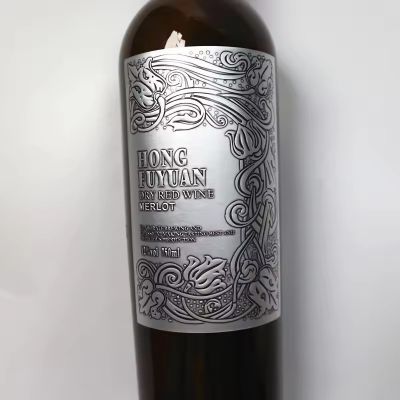adhesive wine champagne spirits gin vodka tequila bottle pewter aluminum labels with sticker