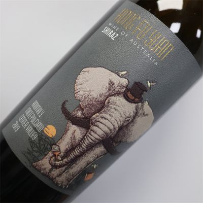Custom Gold / Silver Stamping Spot UV Brand Wine bottle paper printing label stickers roll