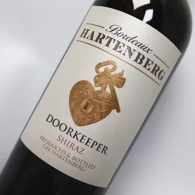 Characteristic texture paper bronzing embossed self-adhesive red wine label