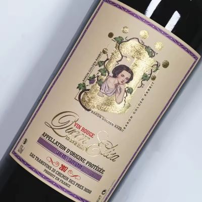 Quality textured wine label label customized front and back roll sticker red wine wine bottle sticker label