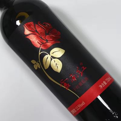 High Quality Hot Gold Foil Embossment Texture Paper Wine Bottle Label Stickers Hot sale products
