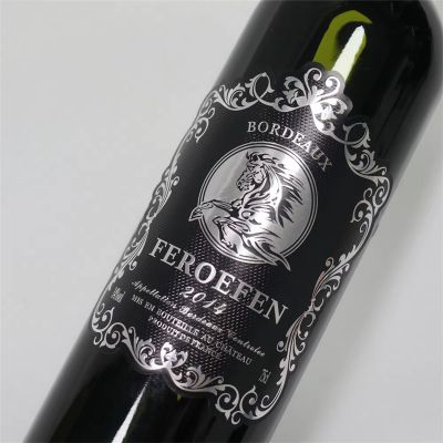 High Quality Custom Waterproof Aluminum Sticker Metal Self Adhesive Label For Wine Bottle