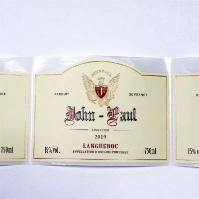 Custom waterproof adhesive sticker label private for wine