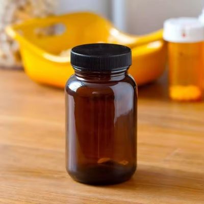 250ml 500ml Wide Mouth Amber Pharmaceutical Medical Capsule Pill Glass Bottle Vitamin Bottles Glass Food Storage