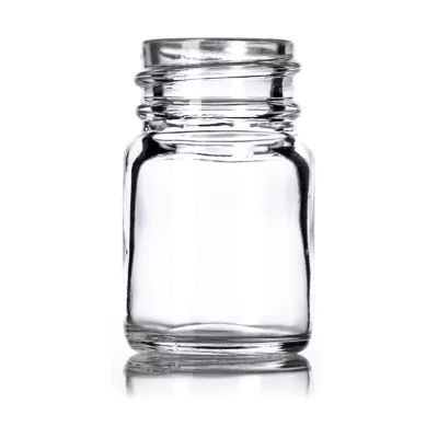 0.5oz 15ml 1/2 oz Flint / Clear Wide Mouth Round Glass Bottle pill packer bottle with 28-400 Neck finish