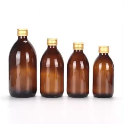 Hot Sale 30ml 60ml 100ml 125ml 150ml 200ml 250ml Amber Syrup Glass Bottle With Cap For Drinking