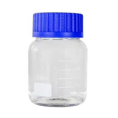 Lab 250 500 1000 ml Lab supplies Blue Screw Cover wide mouth Glass graduated Reagent Bottle