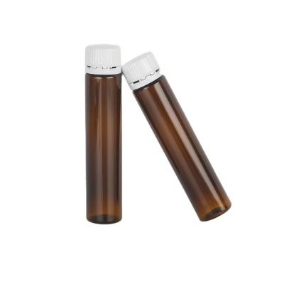 Hot sales 30ML PET liquid medicine amber cough syrup bottle supplement plastic bottle with safety cap