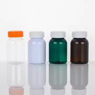Food Grade 150ml Brown Frost PET Plastic Pill Medical Vitamin Capsule Nutritional Package Can Chewing Gum Bottle