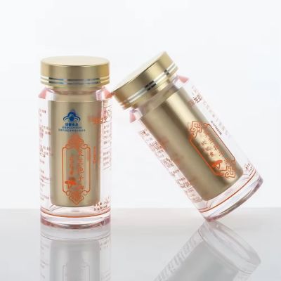 90ml Transparent PS Custom Logo Eco Friendly Solid Medicine Vitamin Supplements Plastic Bottle