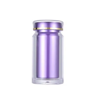 Wholesale 100ml 150ml Capsule pill jar plastic bottles with double wall gold caps Medicine Capsule Pill Bottle