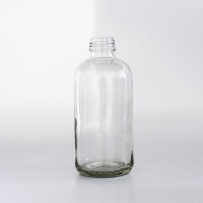 250ml transparent round Boston glass bottle Organic hair care castor oil essential oil fragrance lotion soap empty glass bottle