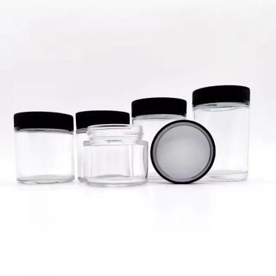 CR Glass jars 200g Wide mouth child proof jar with resistant lids screw top airtight glass food jars child resistant closures