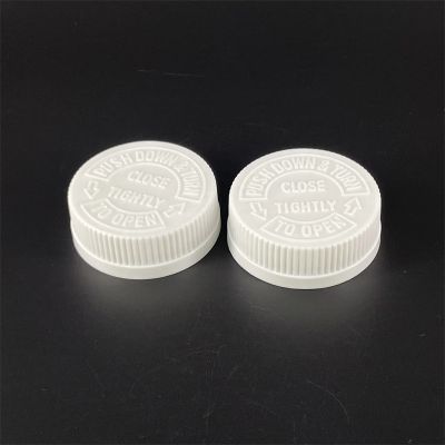 Custom Color Plastic CRC Caps Child resistant lids 43mm 410 CR caps Childproof closure top PP plastic Bottle screw cap